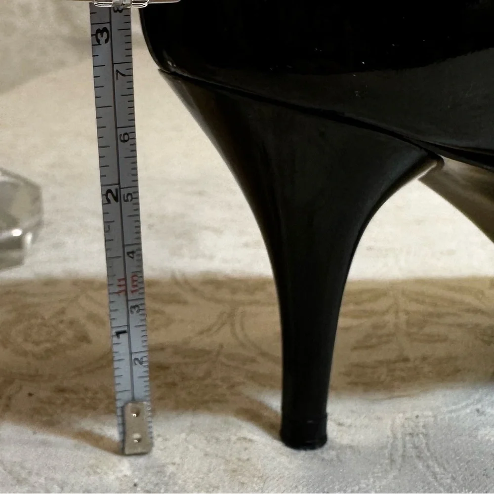 Ballin Italy Black & Cream Bow Heels – Size 35 (Approx US 5)